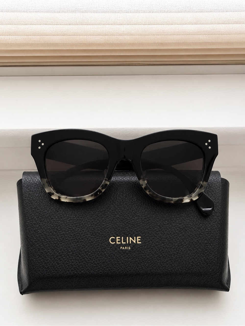 Celine Oversized Cat Eye Sunglasses Black Havana Gradient Authentic